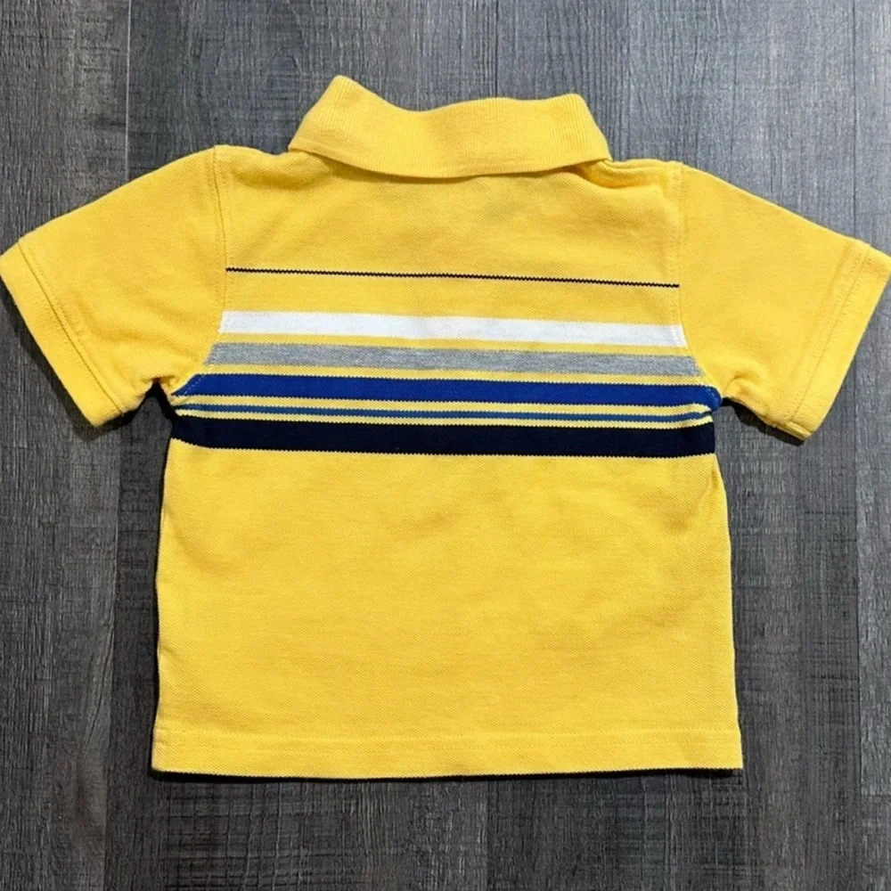 💞 New Carter’s Baby & Toddler Boys Size 12 Months Yellow Striped Soccer Polo